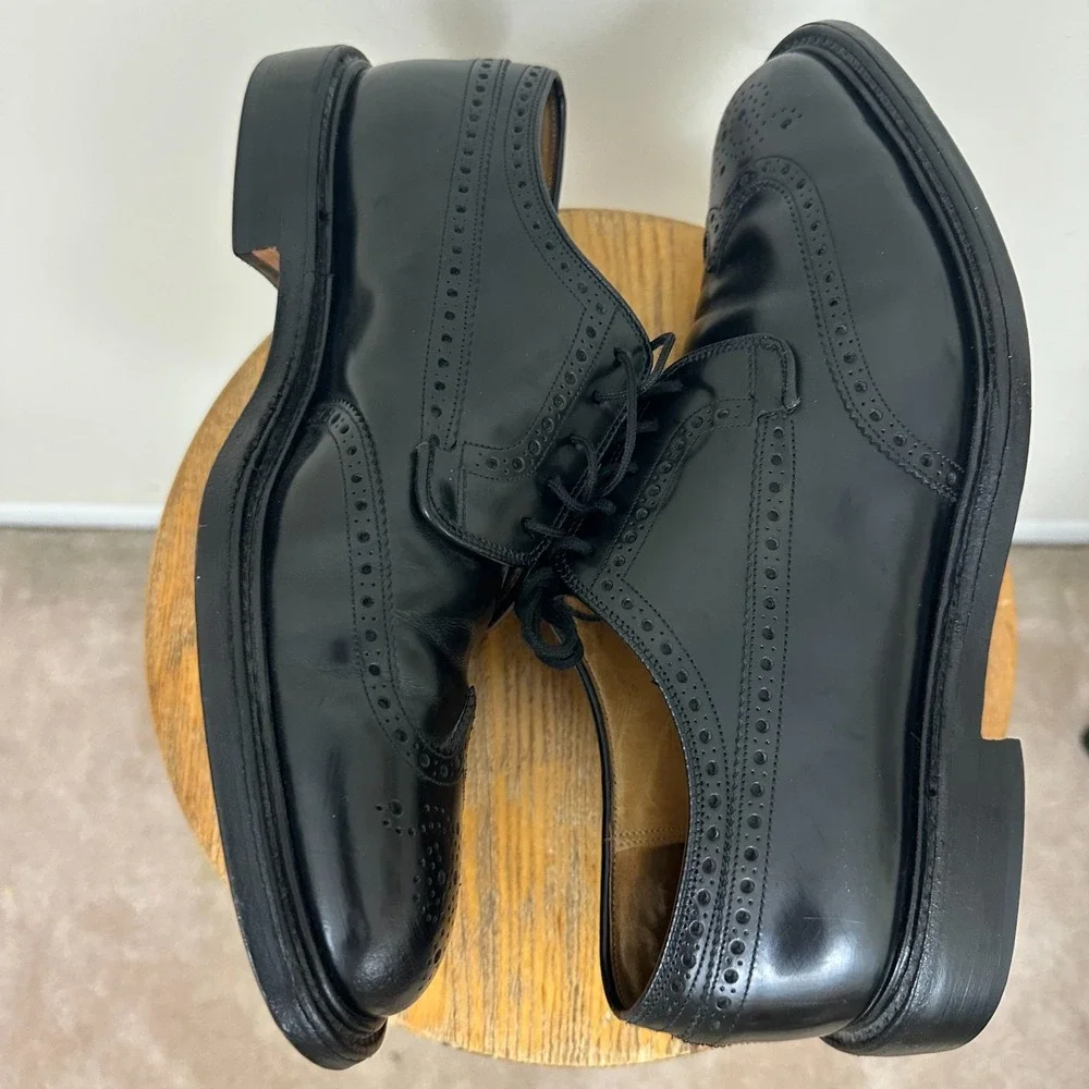 Church's Grafton Men 11 Derby Dress Shoes Black Leather Brogue Lace Up Oxford
